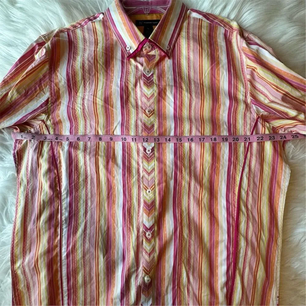 INC Unisex Striped Long Sleeve Button-Down‎ Shirt XL